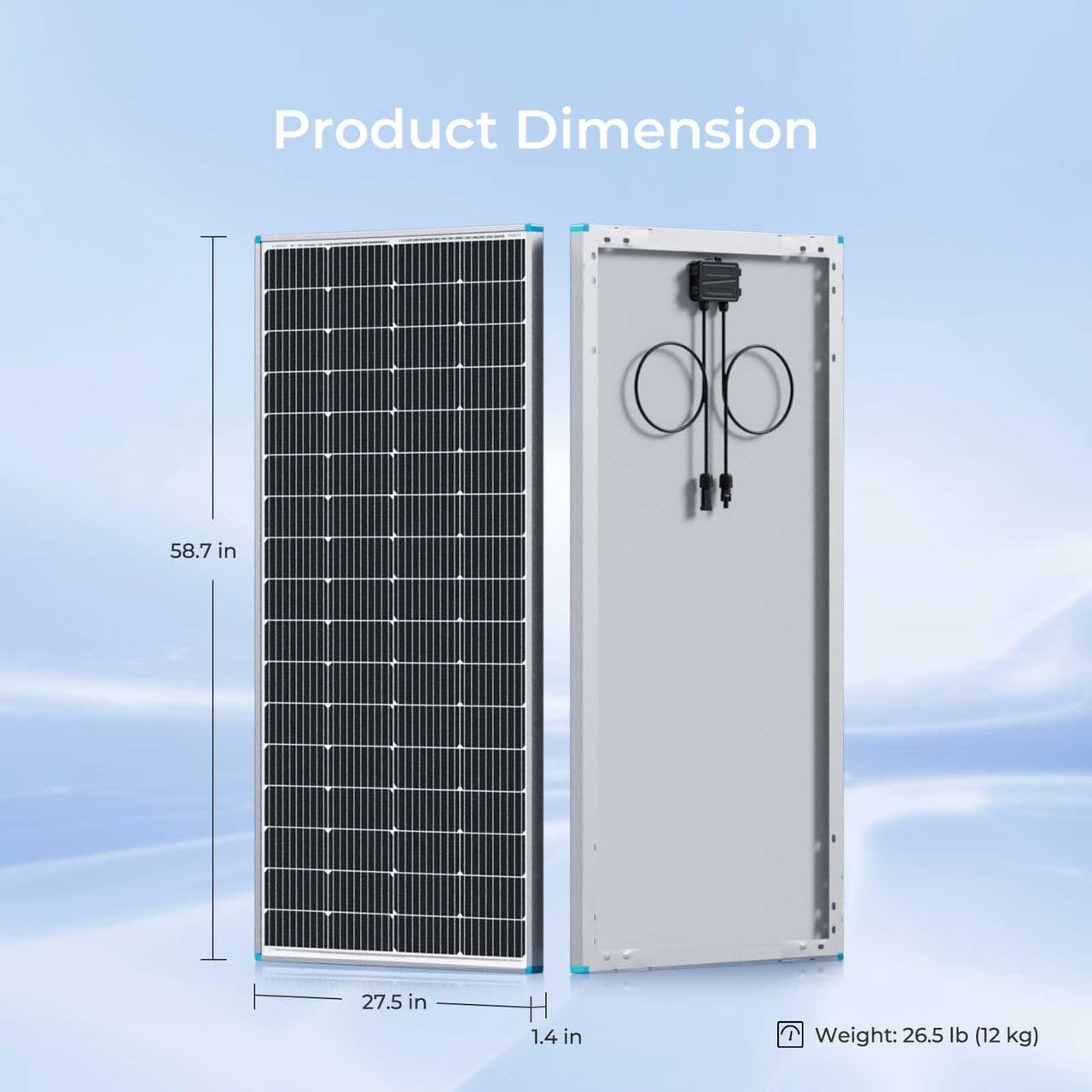 Renogy 200W 12 Volt Solar Panel, IP65 Waterproof, Ideal for RV, Marine, Off-Grid System