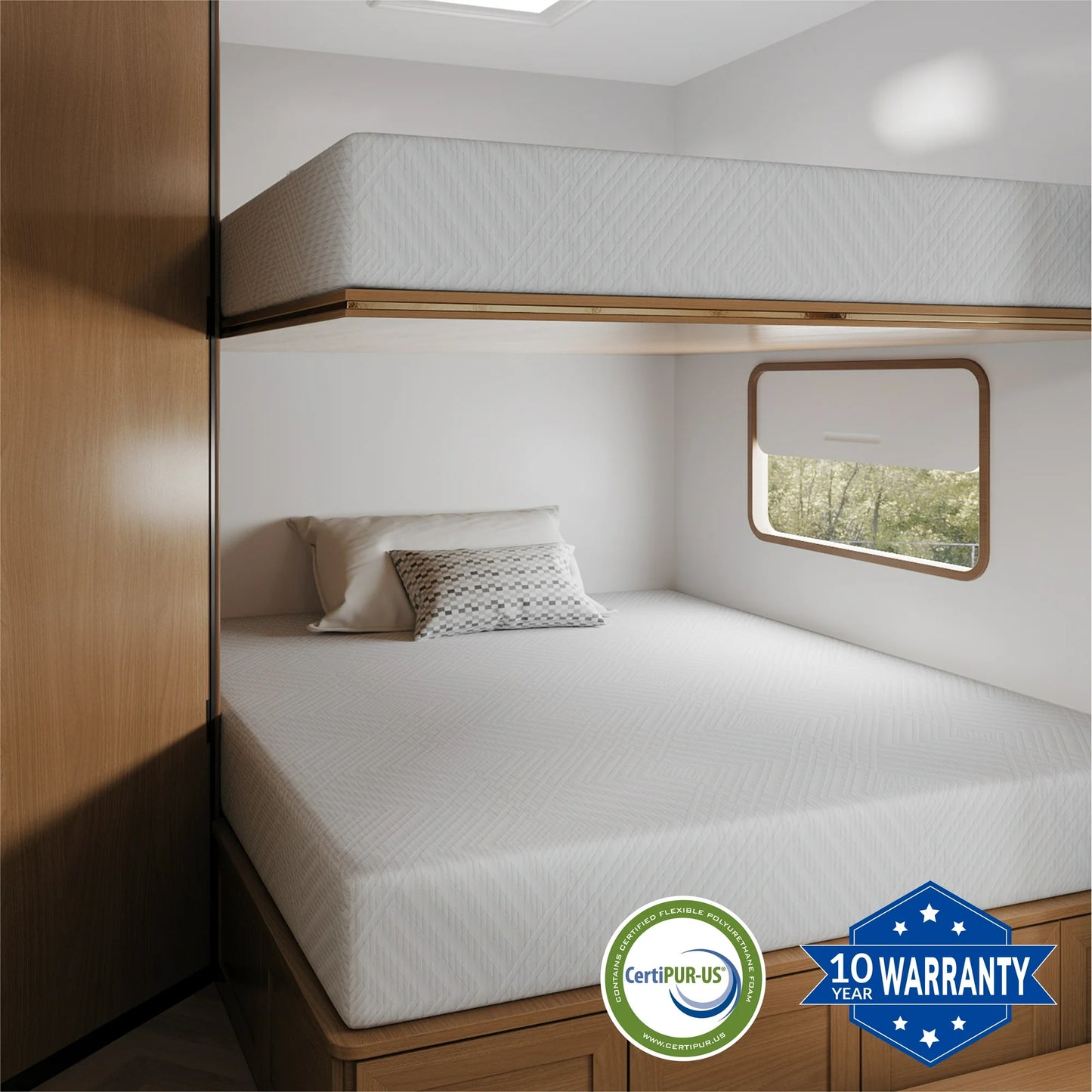 EGOHOME Ego 10 inch RV Mattress Short Queen Size, Camper Bed in a Box