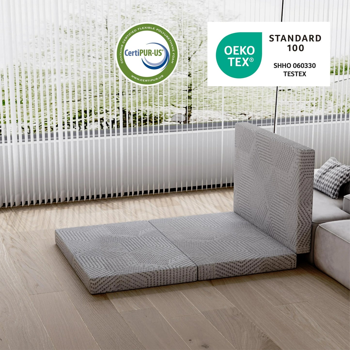 MLILY 4" Tri-folding Memory Foam Mattress, Full