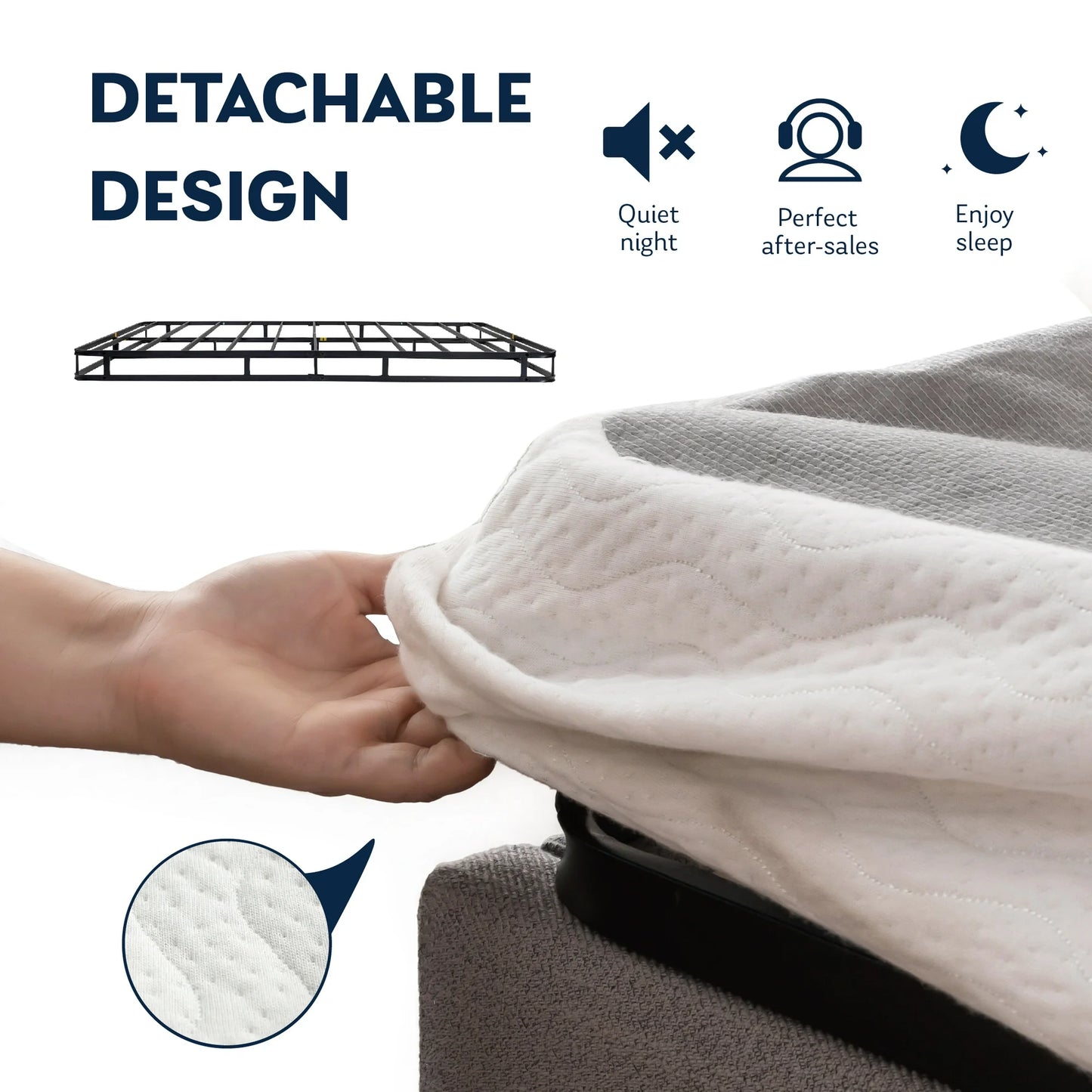 EGOHOME 5 inch Twin Size Metal Box Spring, Easy Assembly Mattress Foundation