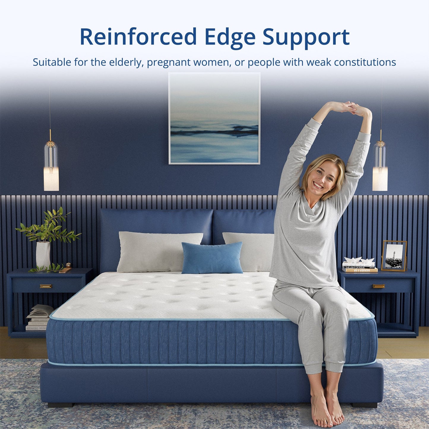 EGOHOME Full 10 inch Hybrid Mattress with Individually Wrapped Pocket Coils, Medium, Pressure Relief, Mattress in a Box