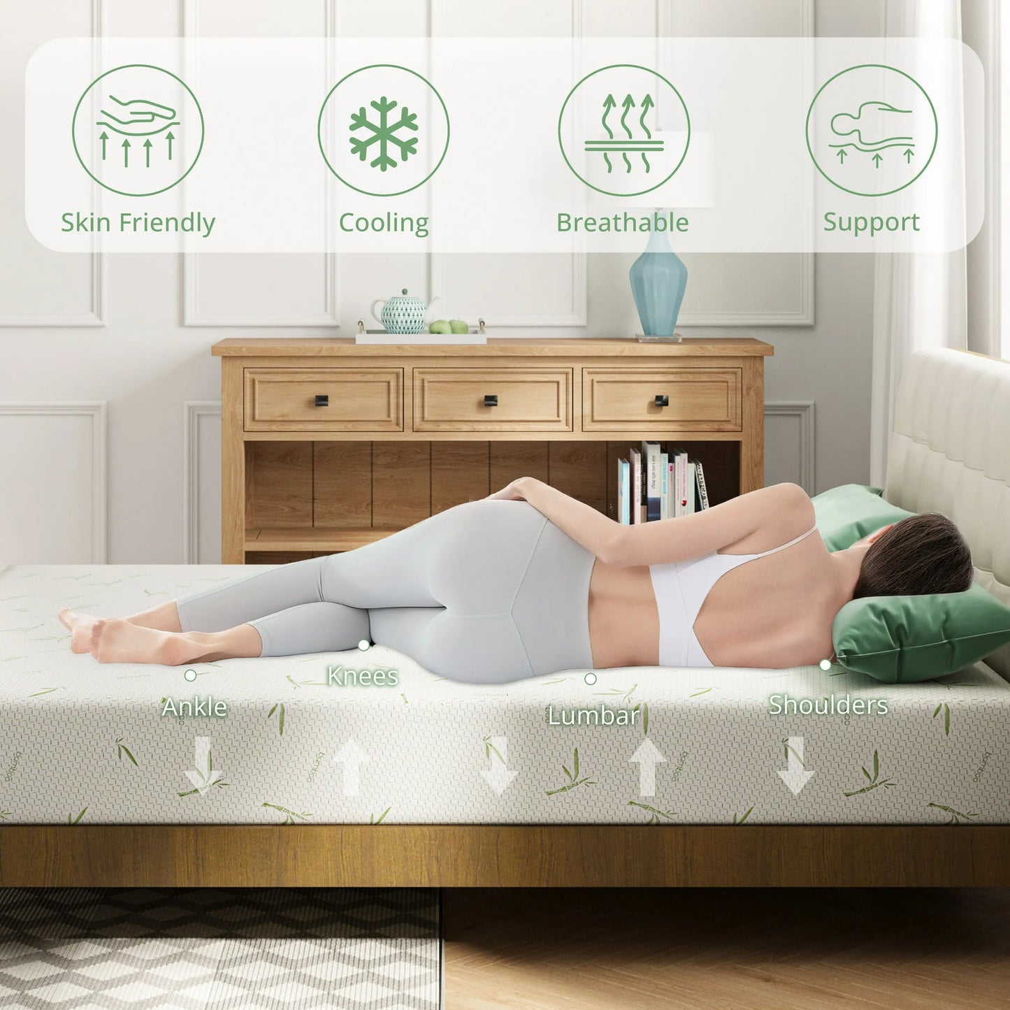 Arctus Queen Memory Foam Mattress, 10 inch Gel Mattress for Cool Sleep & Pressure Relief, Medium