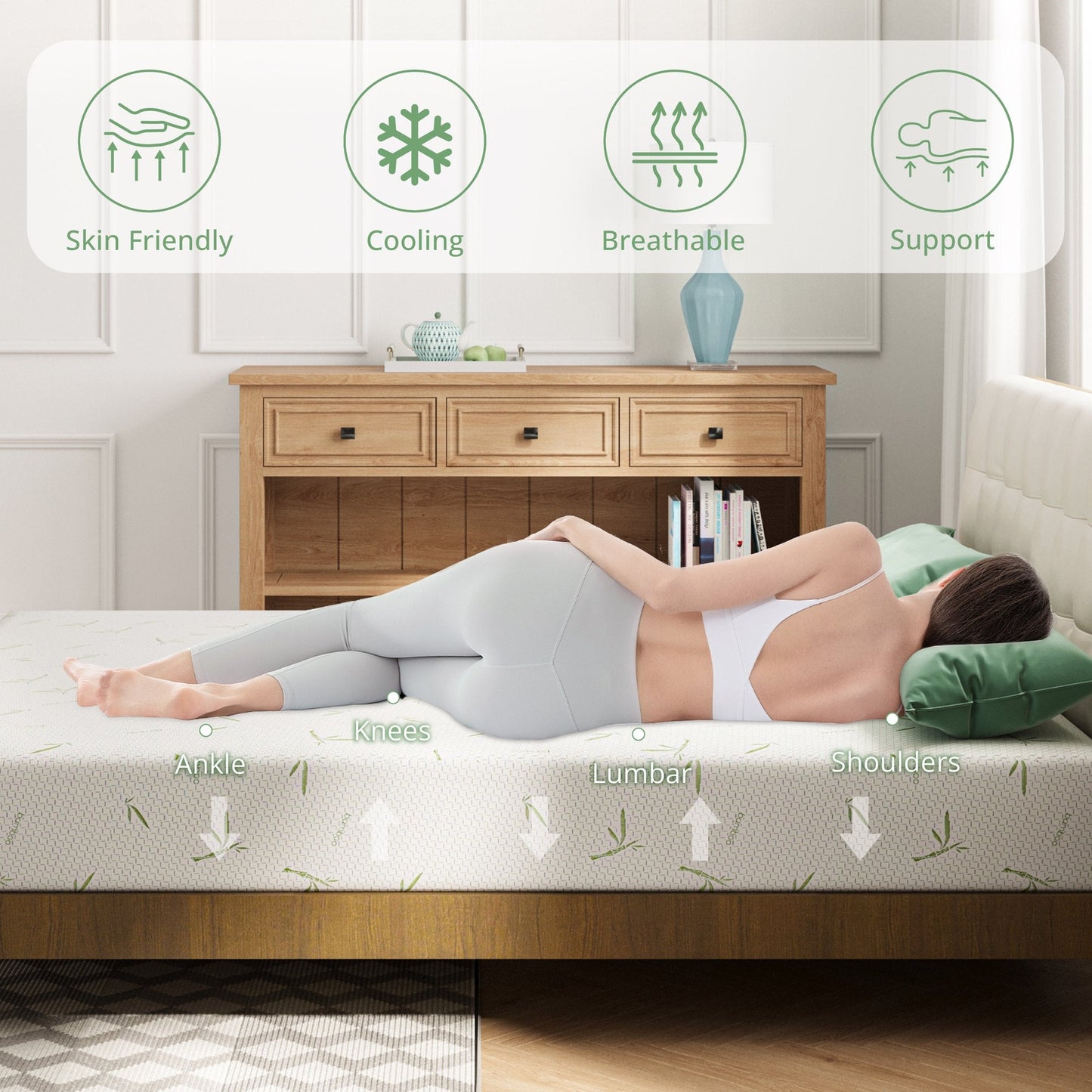Arctus Queen Memory Foam Mattress, 10 inch Gel Mattress for Cool Sleep & Pressure Relief, Medium