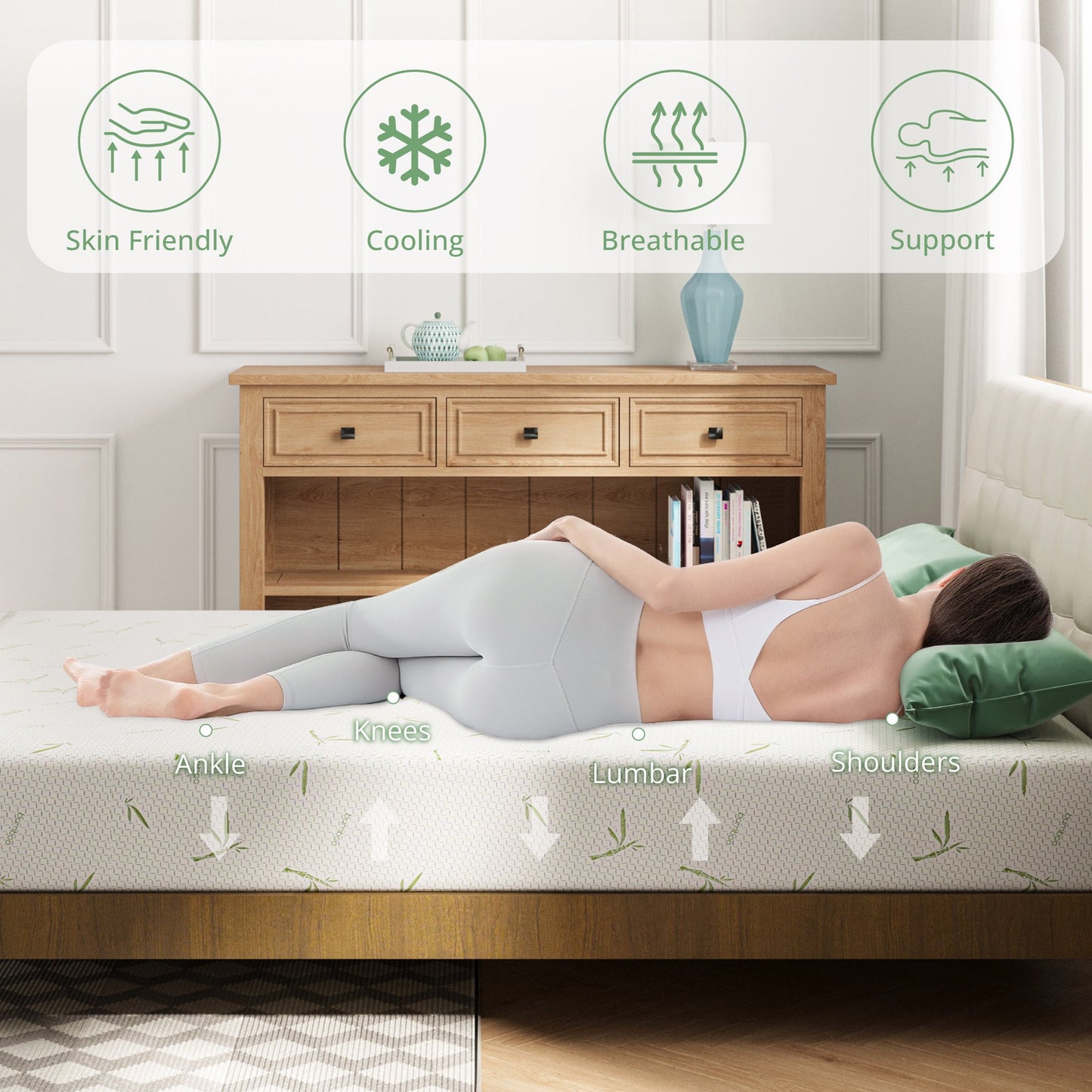 Arctus Memory Foam Mattress, 6 inch King Size Gel Mattress for Cool Sleep & Pressure Relief, Medium