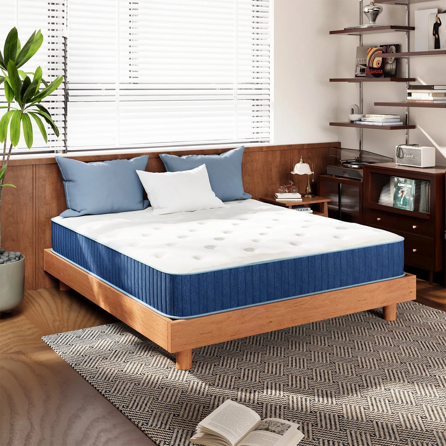 TechForma King Hybrid Mattress, Zoned Pocket Springs & High-Density Foam, Medium Support, Breathable and Flame-Retardant Fabric, Ideal for Couples, Seniors & Combination Sleepers