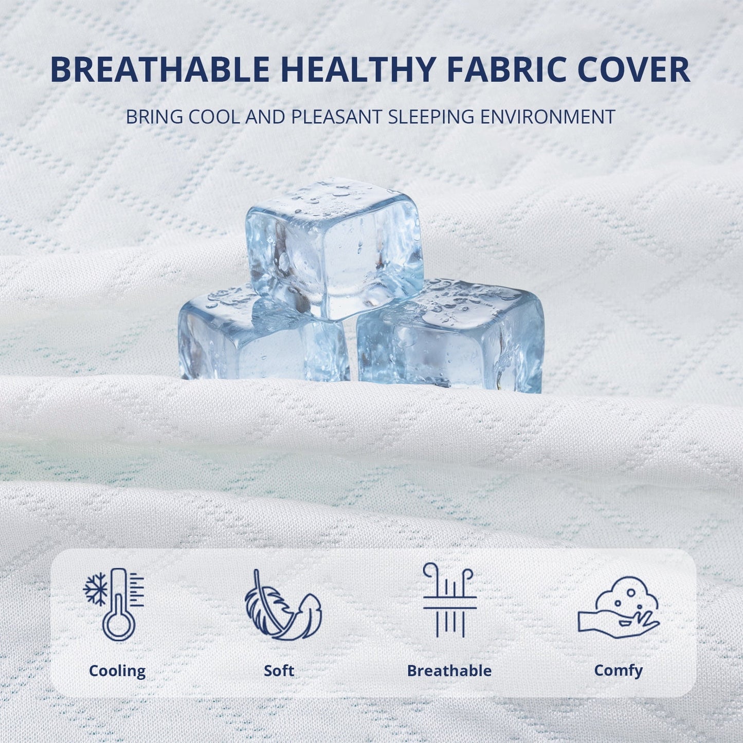 EGOHOME 2 inch Queen Mattress Topper, Cooling Gel Memory Foam Topper with Removable Cover, Non-Slip Design