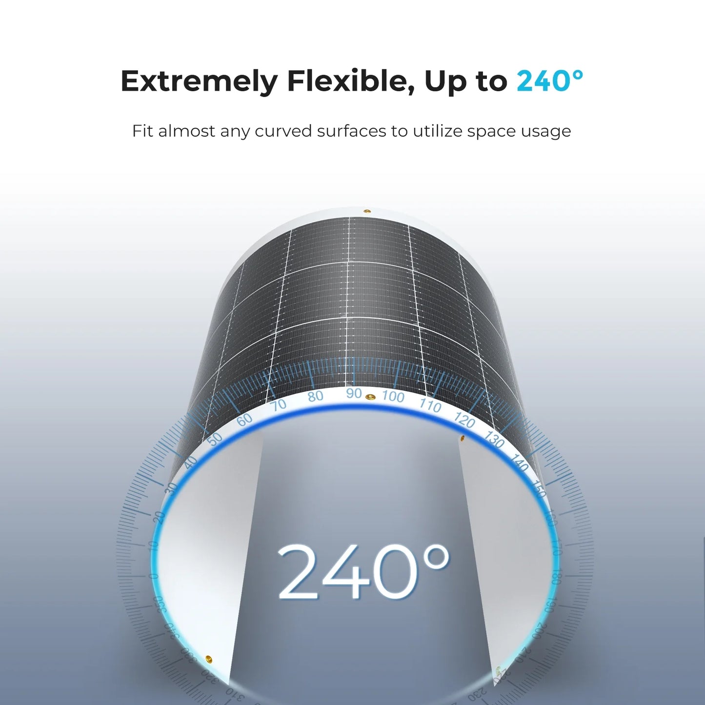 Renogy Semi-Flexible Solar Panel 100W 12V, 240° Bendable Solar Panel, IP67 Weatherproof, Monocrystalline, Ultra Lightweight, 5.3lb