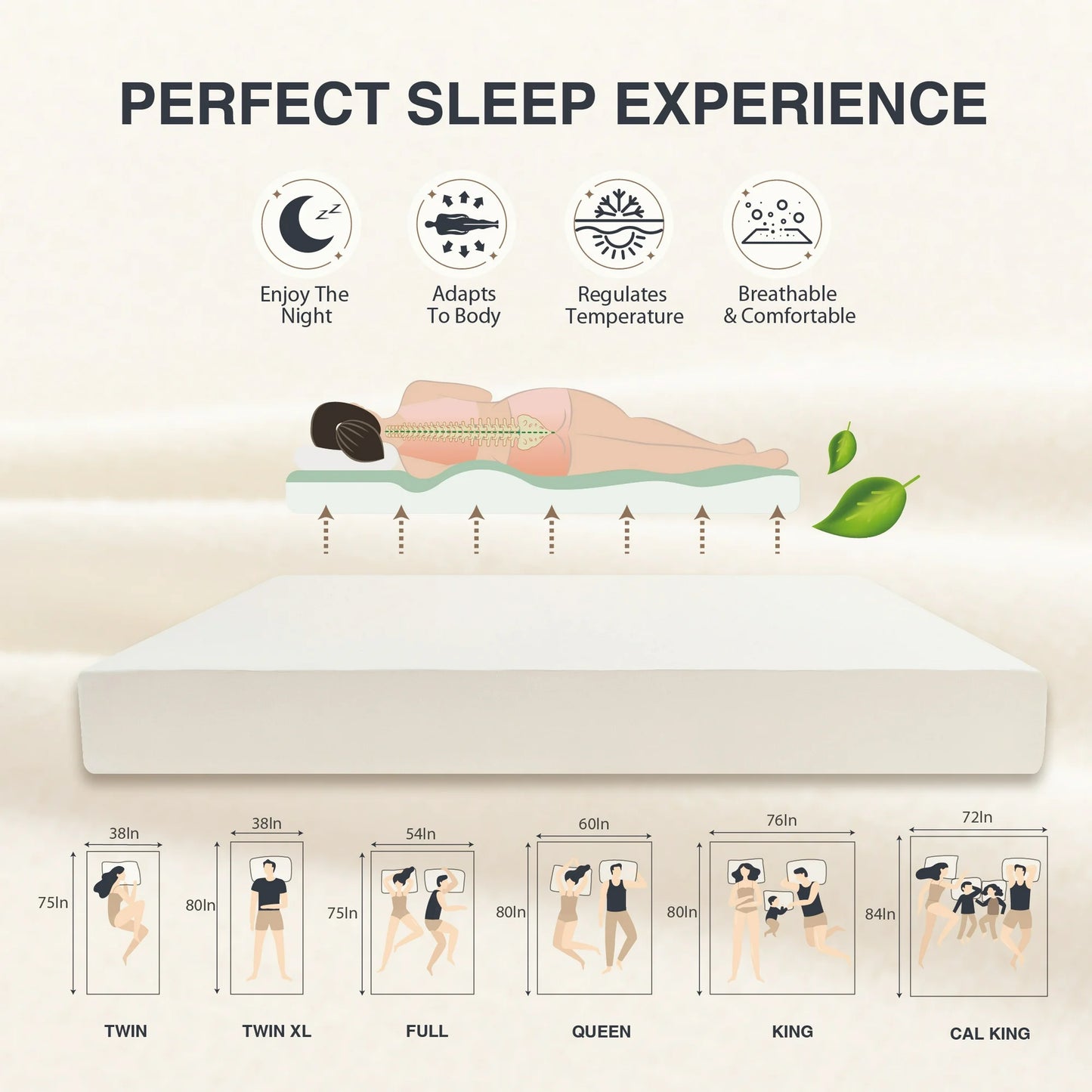 Arctus King Mattress, 6 inch Memory Foam Mattress in a box, Medium Firm