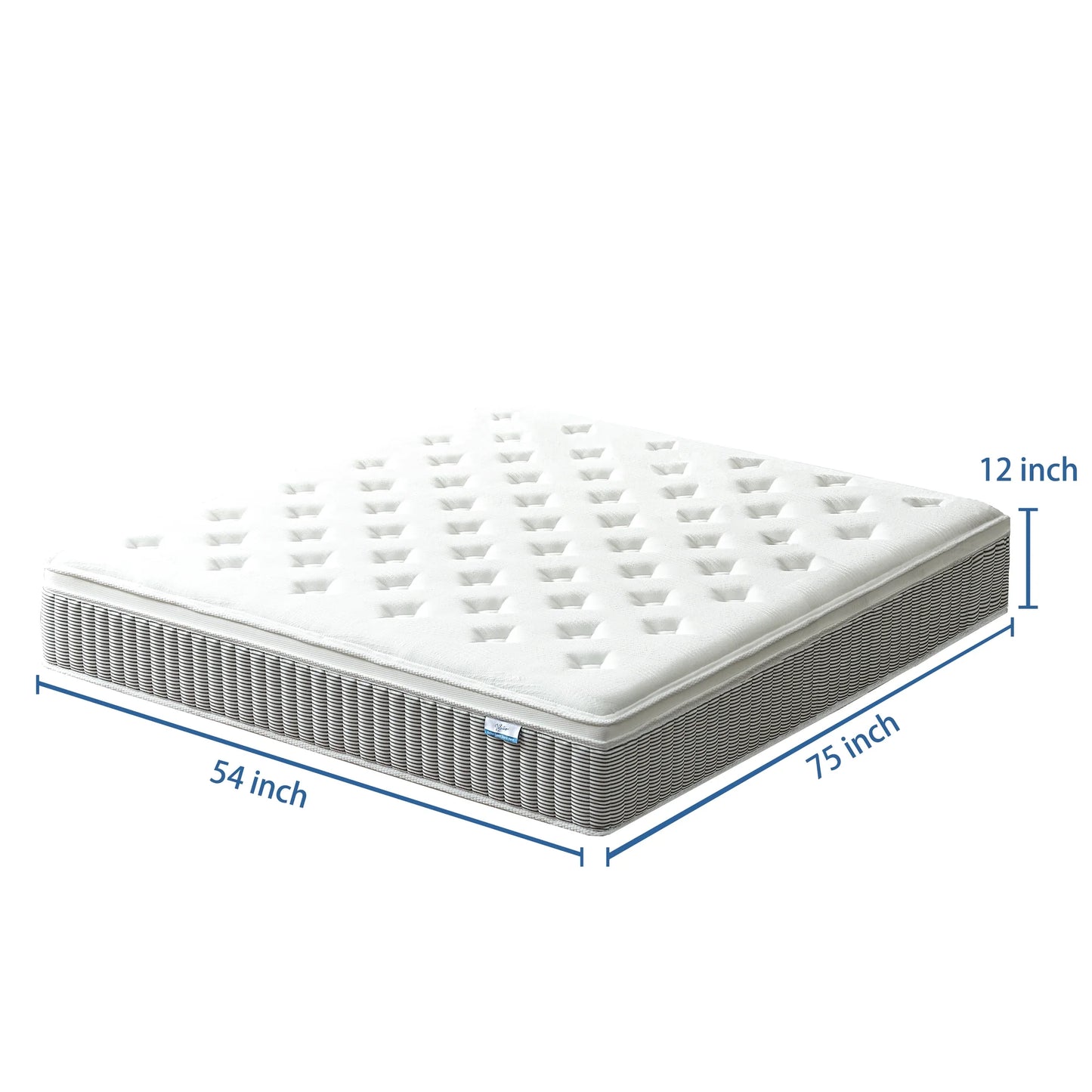 Volantica 12 Inch Full Size Mattress in a Box, Hybrid Mattress with Individual Pocket Spring, Pressure Relief, Motion Isolation, Medium Firm , CertiPUR-US Certified