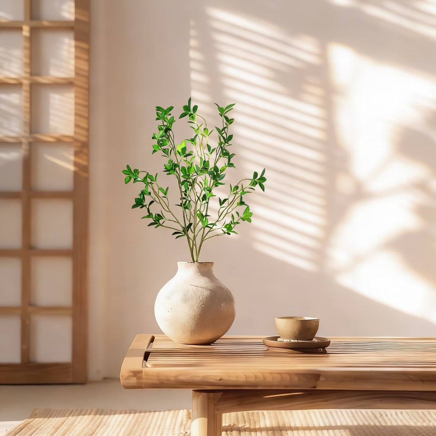 simeccom 2Pcs 43.31" Artificial Ficus Stems - Tall Fake Plants Realistic Faux Greenery Branches for Vase Fillers Home Office Wedding Spring Table Decor