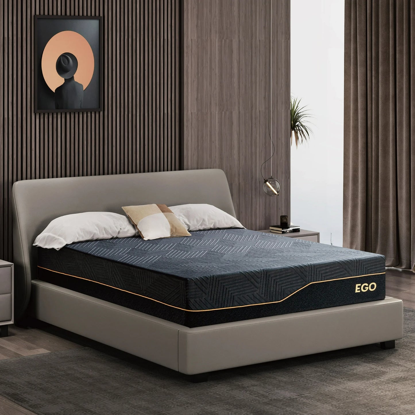 MLILY Ego Black Firm Cooling Gel Memory Foam Mattress, 14 inch Full Size Mattress in a Box