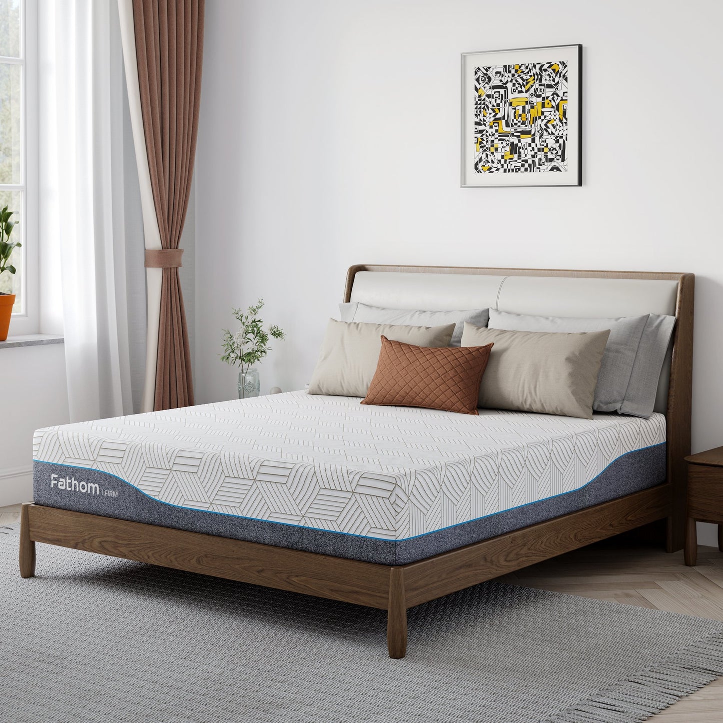 Subfun 14" Queen Mattress Removable Cover Memory Foam Mattress, Medium, CertiPUR-US® Certified