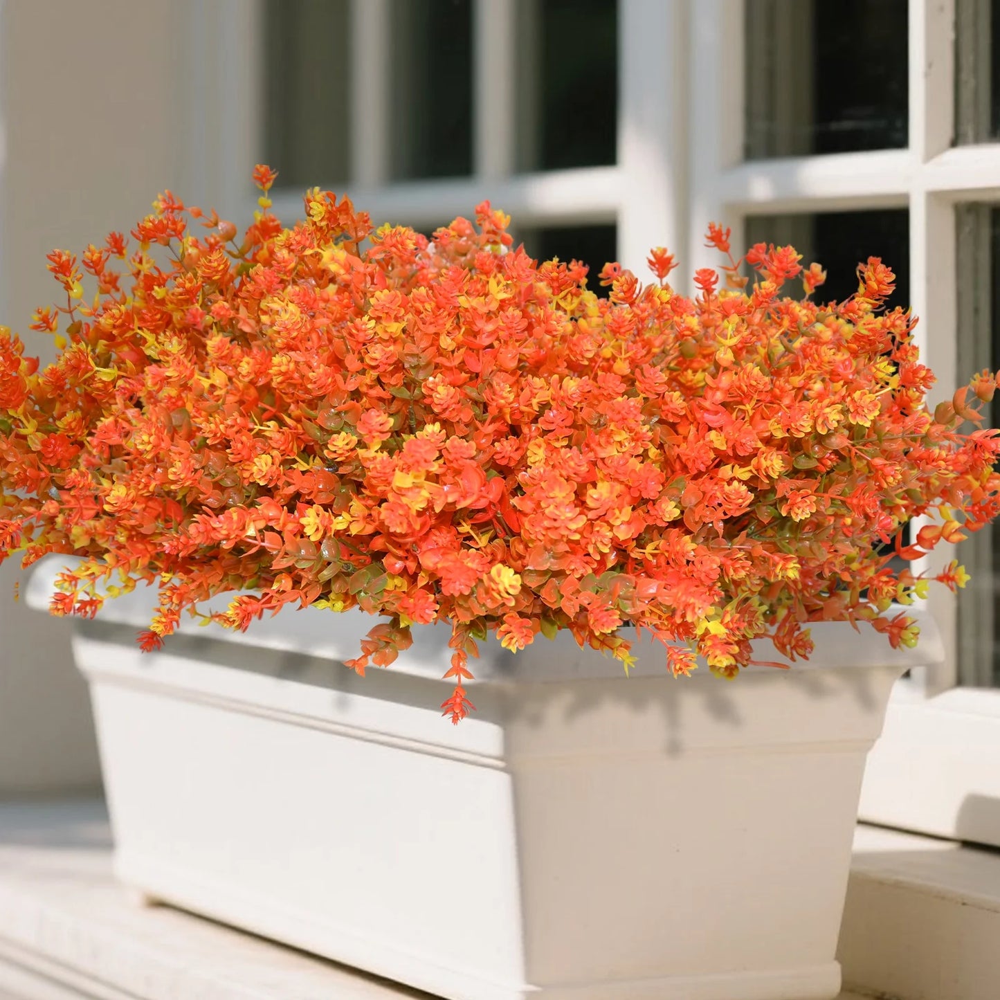 simeccom 24 Bundles Artificial Fall Flowers No Fade Faux Autumn Plants, Fake Indoor Outdoor Greenery Decorations for Thanksgiving Christmas Wedding Party Home Garden
