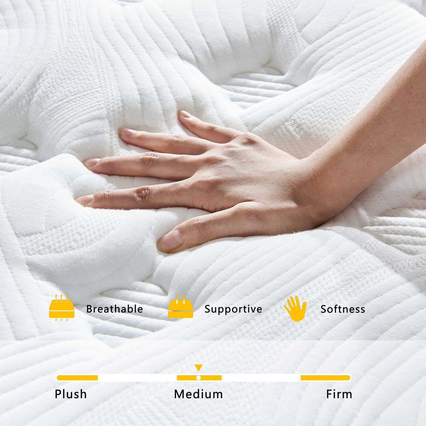 Giovanly 12 inch Hybrid Mattress Queen Size Medium Firm, Memory Foam and Individually Wrapped Pocket Coils Mattresses with Motion Isolation & Edge Support, Mattress in a Box, CertiPUR-US Certified