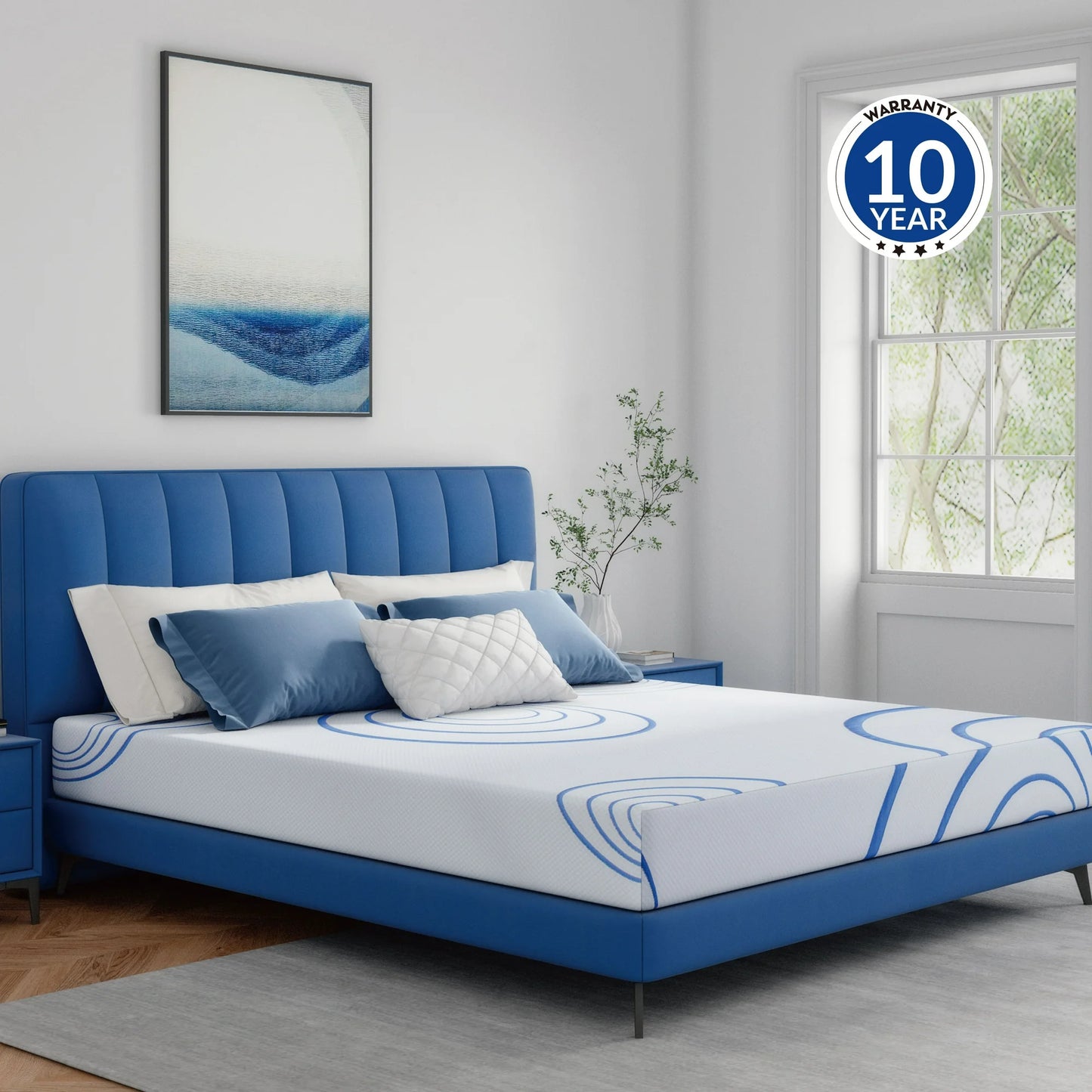 EGOHOME Charcoal 8" Gel Memory Foam Mattress,California King Mattress in a Box，Medium