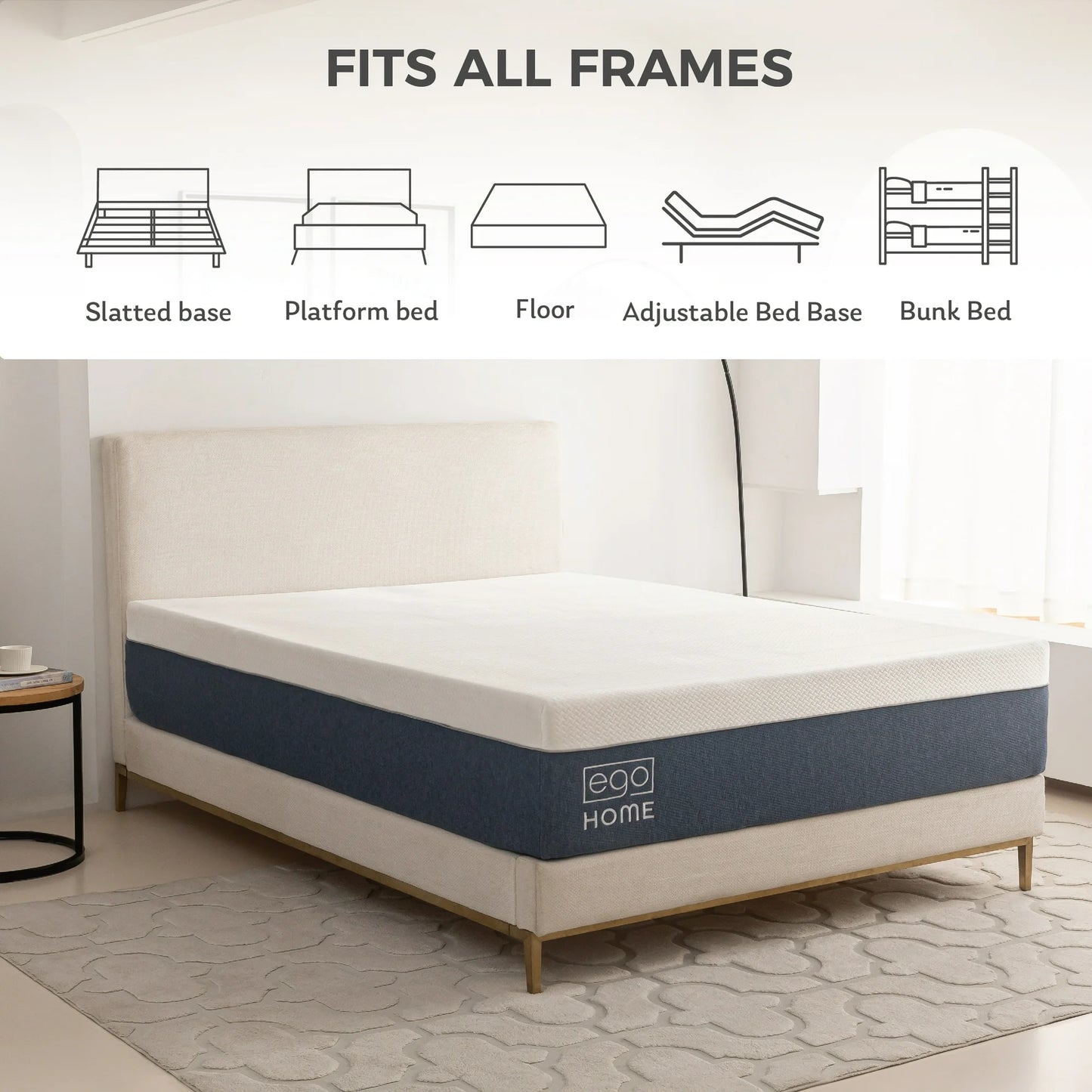 EGOHOME 14 inch Full Size Mattress in a Box, Cooling Gel Memory Foam Mattress, Medium
