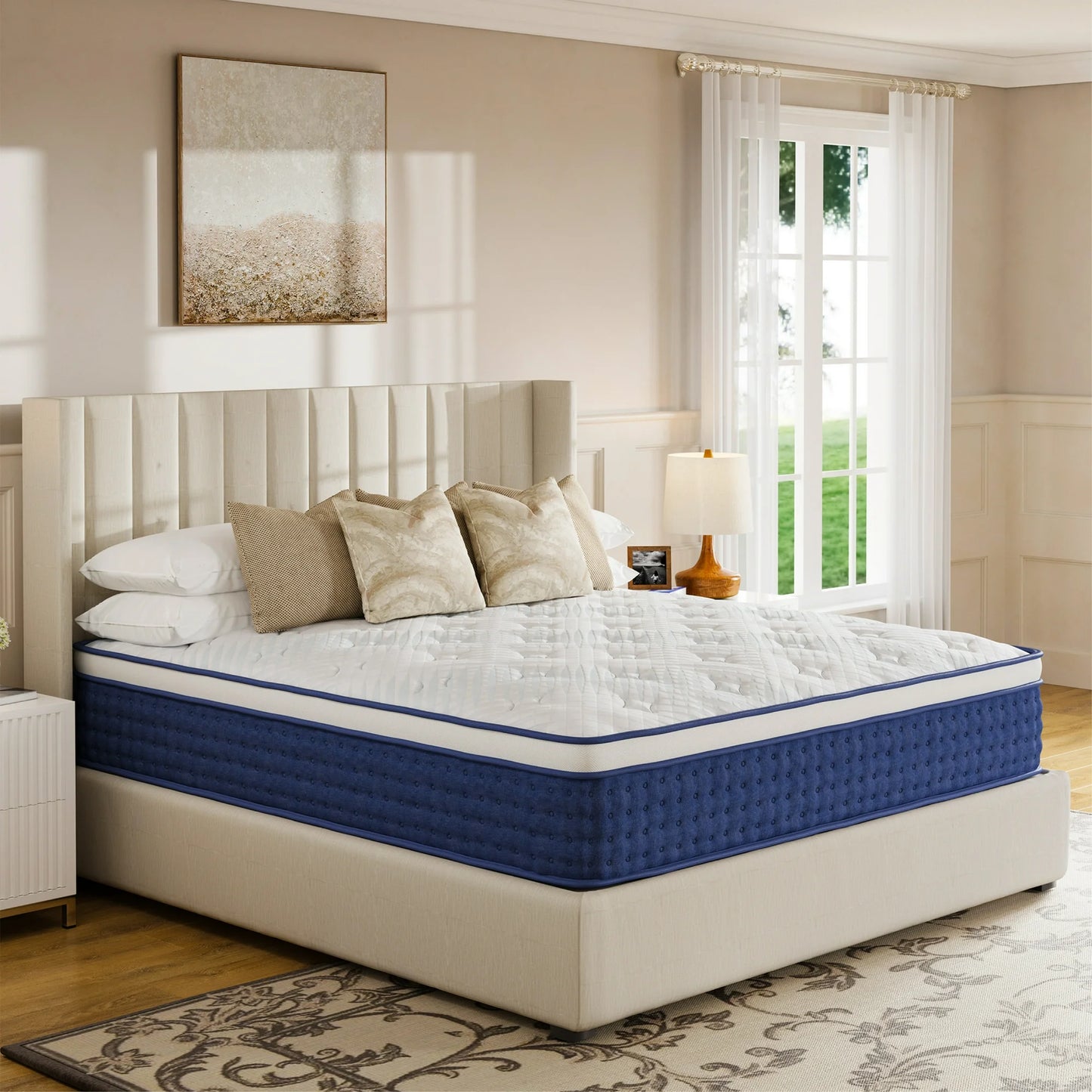 TechForma 12” Twin Hybrid Mattress, Pocket Spring Design with Breathable Knit Fabric, High-Density Foam, Medium Firmness Support, Motion Isolation, Flame-Retardant Cover & Reinforced Edge