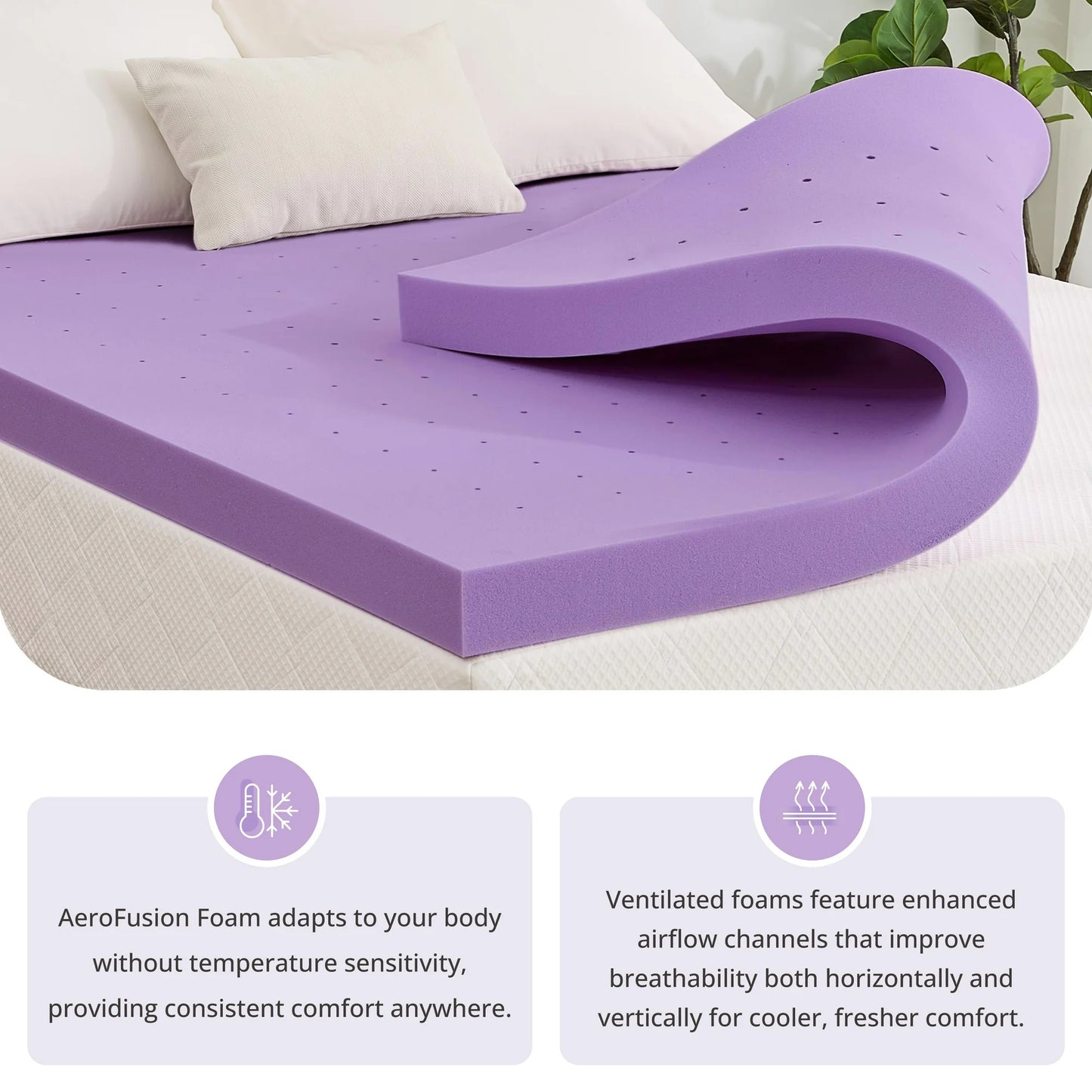 EGOHOME 4 inch Twin Mattress Topper, Memory Foam Pad with Lavender Gel