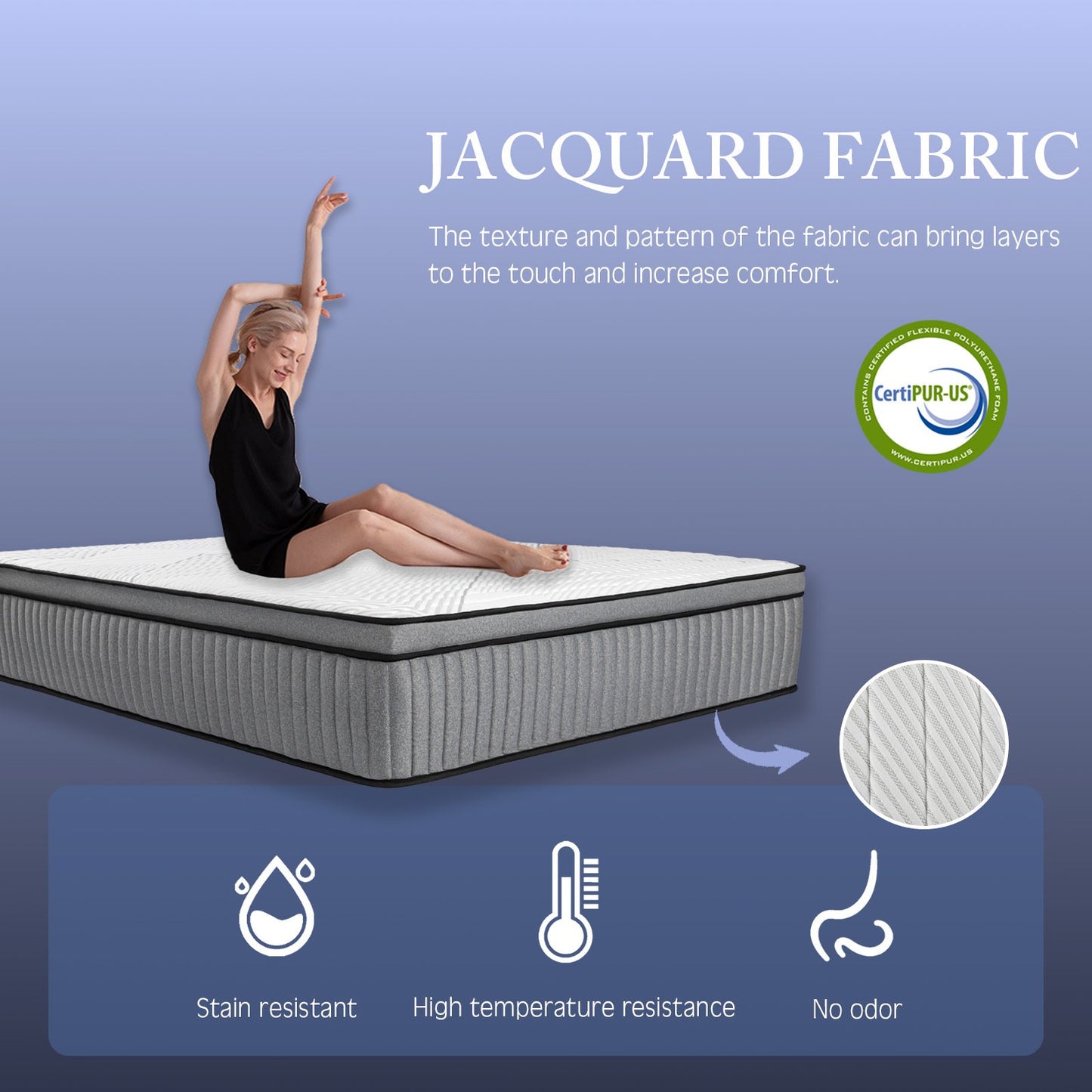 EGOHOME Sleep 14 inch Full Size Hybrid Mattress in a Box, Cooling Gel Infused Memory Foam, Pocket Spring