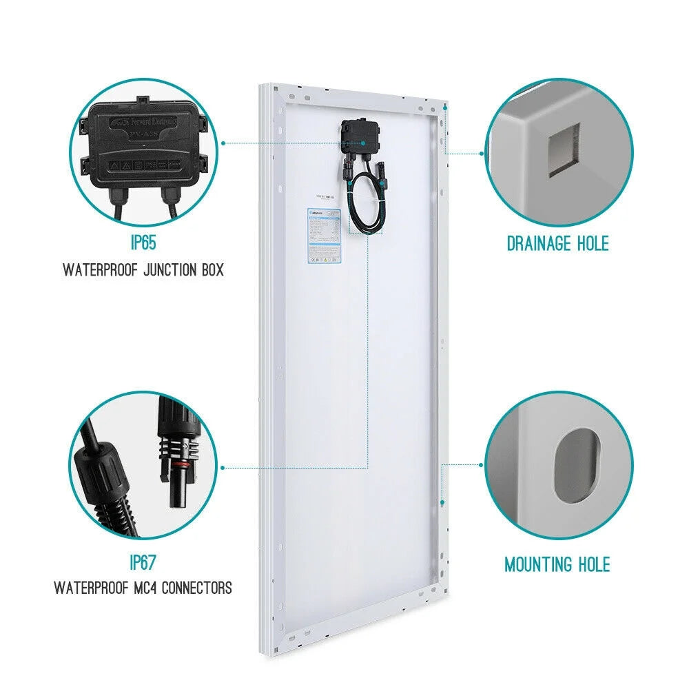 Renogy 100W Solar Pannel Kit with 30A PWM Charge Controller, 500Wh Daily Output, UL Certified Weatherproof Bluetooth Monitoring Expandable to 400W
