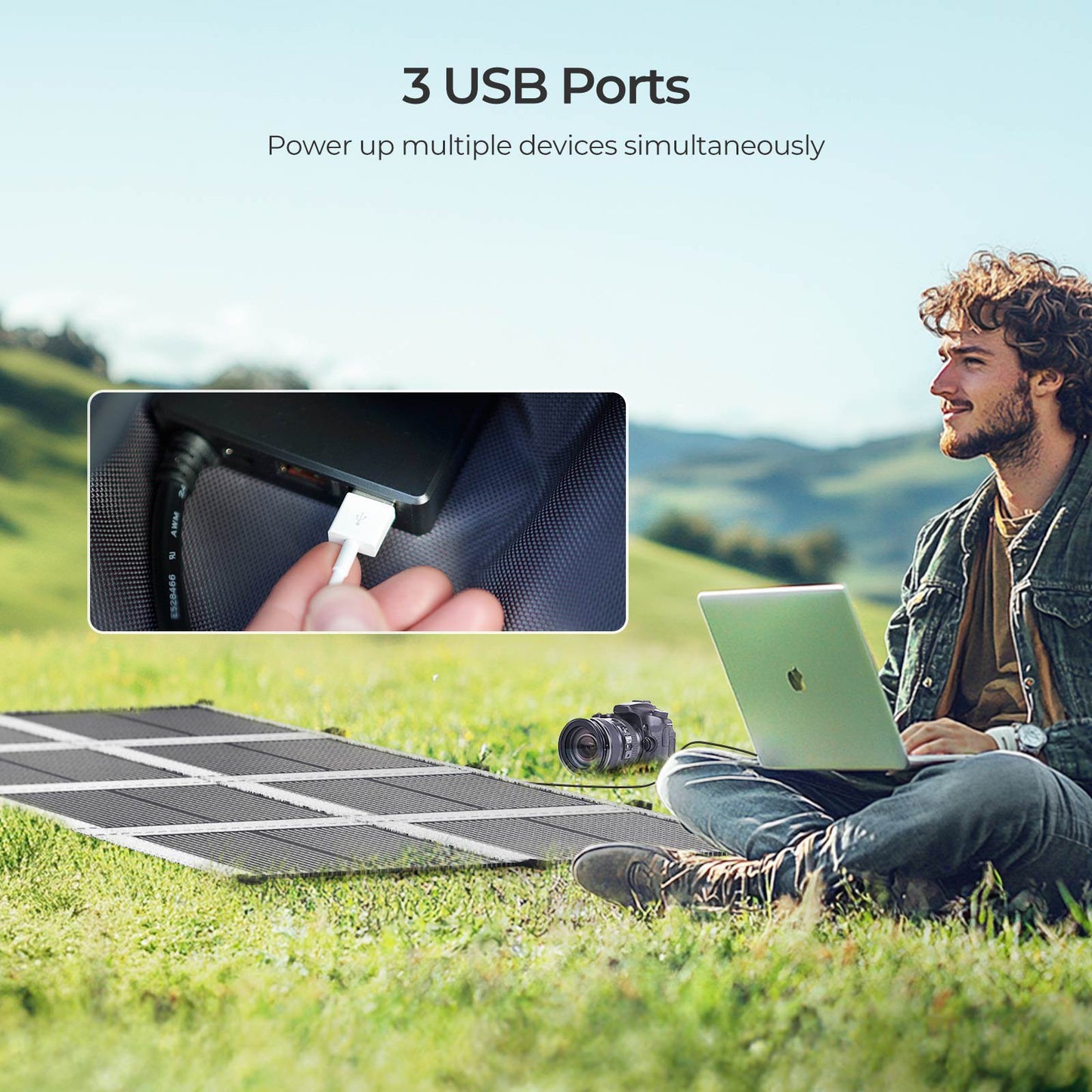 Renogy 200W Solar Panel Blanket 16BB N-type, 25% High Efficieny for Power Station Off Grid, Lightweight Ultra-Thin Only 4 kgs/8.82 lbs