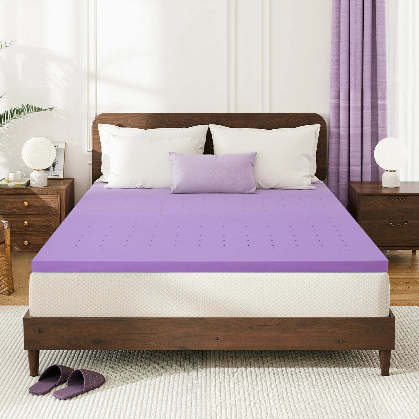 EGOHOME 4 inch Twin Mattress Topper, Memory Foam Pad with Lavender Gel