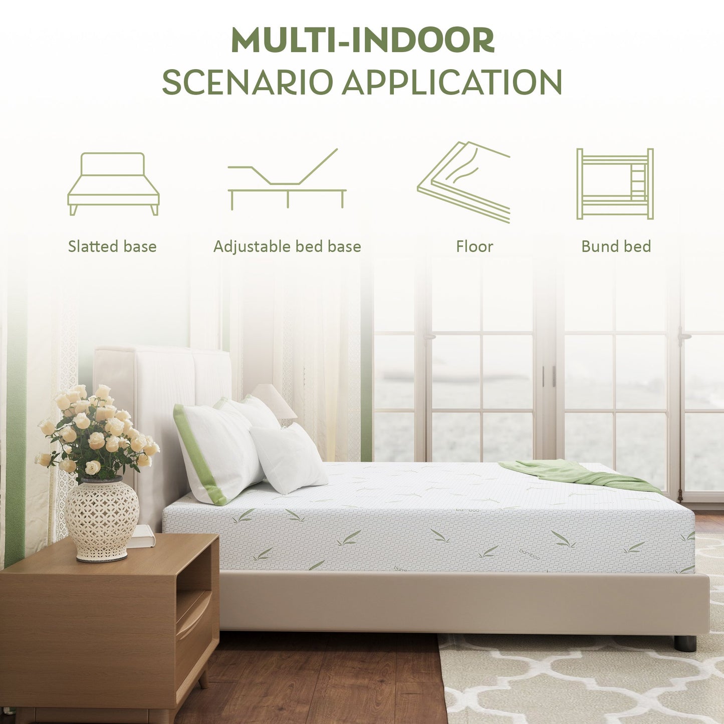 SynthoSpace Queen Mattress, 8 inch Memory Foam Mattress in a box, Medium