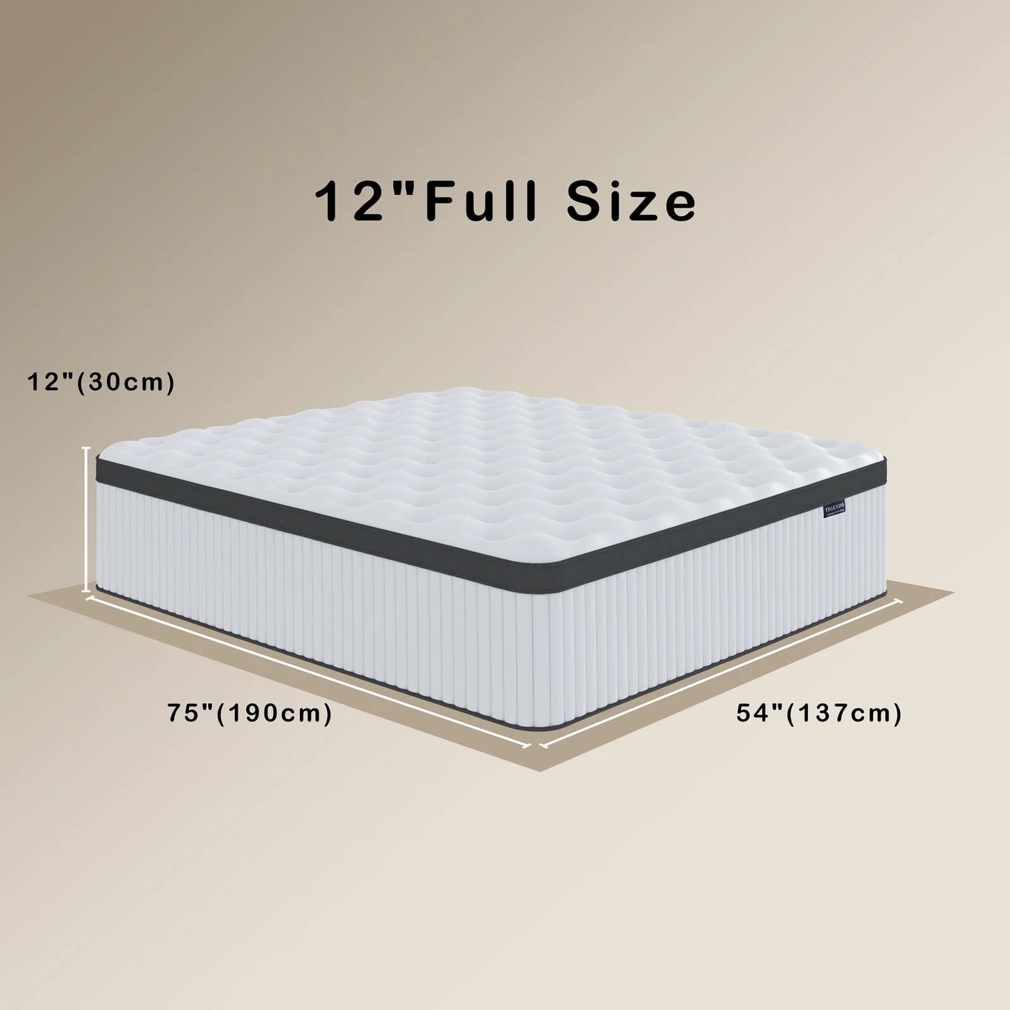 Giovanly 12 inch Full Hybrid Mattress, Medium Firm Mattresses with Cooling Gel Memory Foam & Individually Pocket Coils, Motion Isolation & Zoned Support, CertiPUR-US Certified