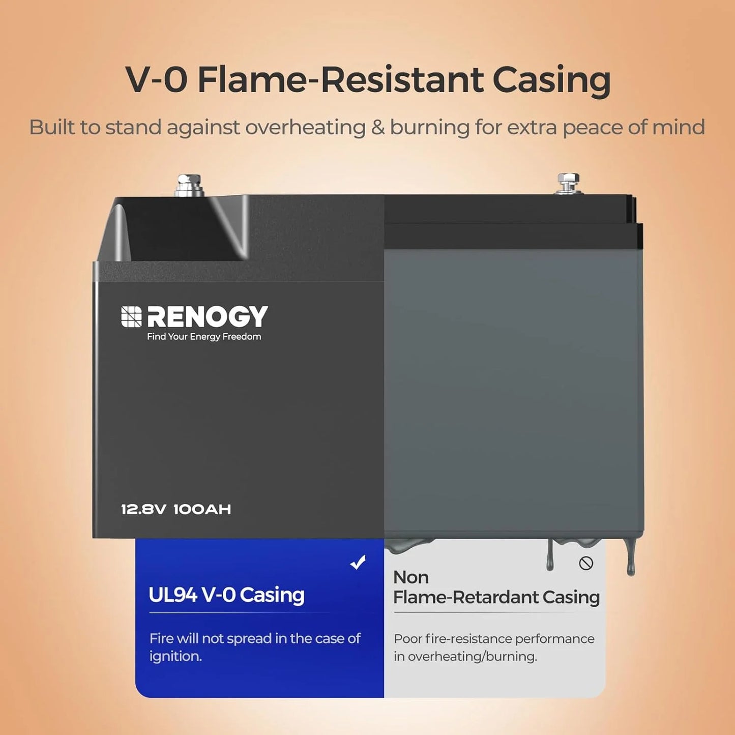 Renogy 12V 100Ah Bluetooth Self-Heating Lithium LiFePO4 Deep Cycle Battery, 5000+Deep Cycles, dust-proof IP67, Backup Power for RV, Cabin, and Marine Applications-Pro Series